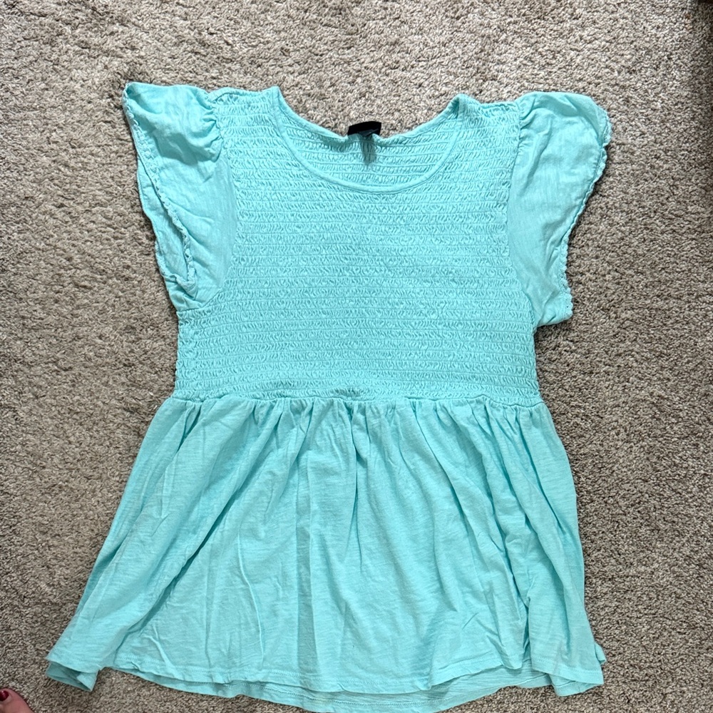 Torrid Teal Smocked Top